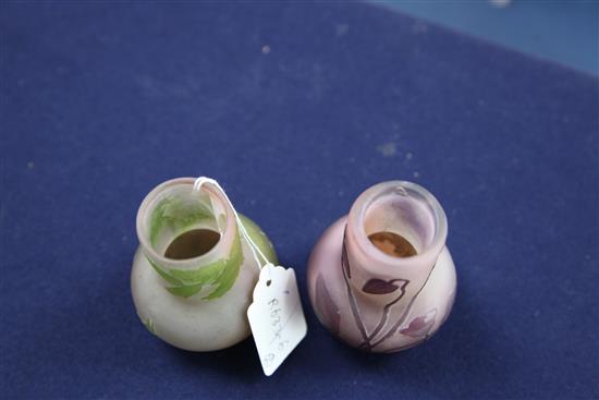 Two small Galle cameo glass vases, c.1910, height 9.5cm